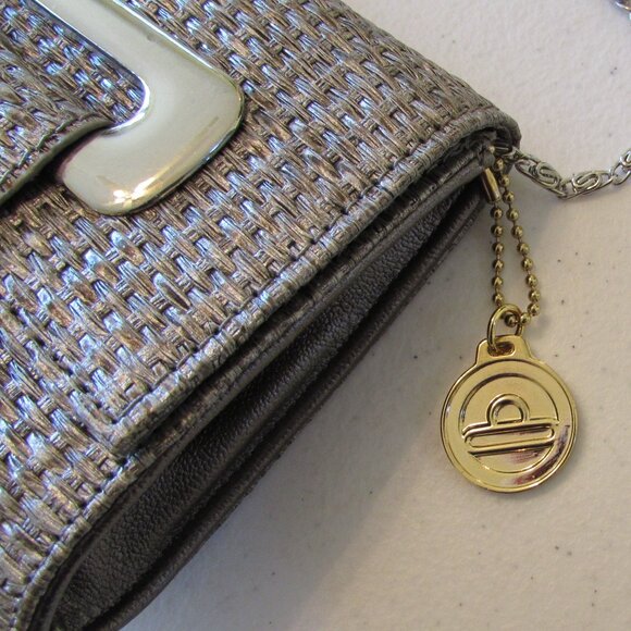 Big Buddha Woven Silver Clutch Bag - Like New - 12"x4.5" - Picture 4 of 14